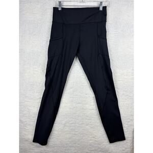 JustFab Black High Rise Leggings Small NWOT Pockets Squat Proof Gym Yoga